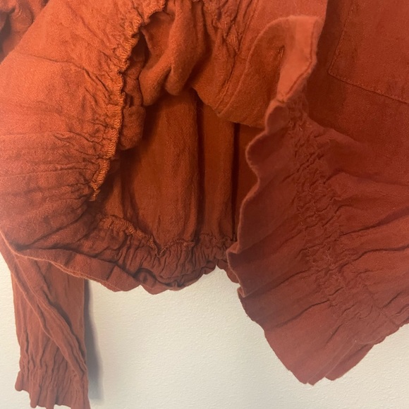 Women’s Mossimo Orange Long Sleeve Shirt Size Medium - Picture 5 of 9